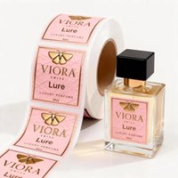 Custom printed self-adhesive cosmetic perfume bottle sticker rolls with gold foil logo stickers