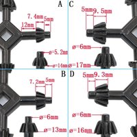 Multipurpose 4 In 1 Drill Chuck Key Wrench 4 Head Professional Chuck Key for Most Power Tool and Drilling Machines D2RD