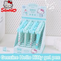 Genuine Sanrio Hello Kitty Push-Button Gel Pen Cute Cartoon 0.5Mm Black Ballpoint Pens Students Study Stationery Pen Girls Gifts