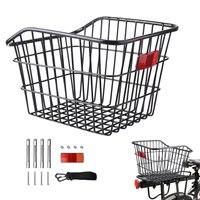 Mountain Bike Rear Basket Metal Large Rear Cycle Rack Cycle Rear Shelf Schoolbag Cycle Storage Basket For Bag Backpack Cargo