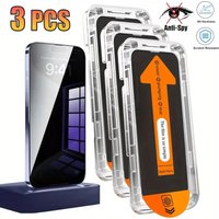 3Pcs Anti-Spy Privacy Screen Protector Film for iPhone 17 16 15 Pro Max 13 12 11 Pro Plus 13 12 Mini 9H Hardness Tempered Glass