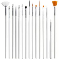 15pcs Pottery Brush Tools Dotting Pattern Dot Pens Brush Acrylic Pen Rocks Ceramics Painting Brush Nail