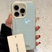 Fashion Retro Cute Blue Gird Lines Phone Case For Samsung Galaxy S25 S24 S23 S22 S21 FE Note20 Note10 Edge Plus Ultra Lite 5G