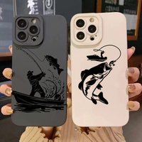 Line Fishing Man Pattern Silicone Phone Case For iPhone 17 Pro Max 16 15 14 13 12 11 Pro 17 Air 16E XS X XR 7 8 Plus Soft Cover