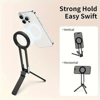 2-in-1 Portable Sturdy Tripod Phone Stand - Foldable Desktop Phone Holder, Magnetic Mount for Phone and Camera