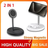 Magnetic Wireless Charger Stand 30W 2 in 1 Phone Charging Station Dock For iPhone 15 14 13 12 Pro Max AirPods Fast Chargers