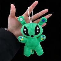 15cm Green Alien Plush Toys Anime Tentacle Horn Alien Monsters Horror Keychain Pendant Dolls Backpack Decor Kids Birthday Gifts