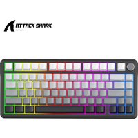 75% RGB Mechanical Keyboard Attack Shark X85 Wireless Bluetooth 2.4G Wired Tri-mode Hot Swappable PBT Gaming Keypad