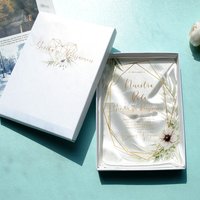 10pcs Acrylic Wedding Invitation Cards with Printed Box Personalized 1mm Thickness Clear Invitation Card for Special Events