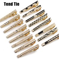 Men's Necktie Clip Golden Jewel Metal 6cm Daily Tie Pins Wedding Party Business Banquets Accessories Gift