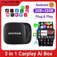 Android 13 Ai Box Wired to Wireless Carplay Android Auto Adapter WiFi For Youtube Nexflit Cars Smart Ai Box Bulit in Play Stroe