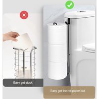 Extended Toilet Roll Paper Holder Wall Mounted Anti-rust Roll Paper Hanger Creative Punch-free Lengthen Tissue Storage Holder
