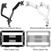 Dual Monitor Stand with C Clamp Monitor Desk Mount Holds Up To 19.8lbs Monitor Arm Desk Mount for 13 To 32 Inch Computer Screens