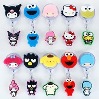 Hello Kitty Kuromi Melody For ID Card Holder Scalable Toggle Clip Employee Card Doctor Nurse Chest Card Student Bus Card Holder