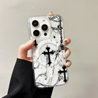 Gothic Style Cross Magnetic Case for Samsung Galaxy S25 Edge S24 S23 S22 S21 Ultra Plus FE A56 A55 A54 A36 A35 A26 A16 A15 Cover