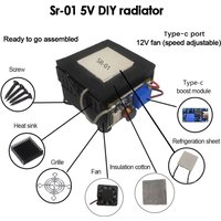SR-01 DIY Mobile Phone Cooling Kit, Type-C USB/5V Fan-Powered 12V Mobile Phone Cooler, Suitable for Mobile Phones and Tablets