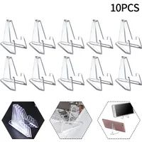 10 Pcs Acrylic Display Stand Transparent Triangle Commemorative Coin Watch Holder Display Rack For Exhibitions Shelf Home Decor
