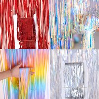 1 * 2M party decoration rain curtain birthday decoration wedding background wall bright rain curtain tassel balloon curtain
