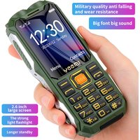 YEEMI Q8 GSM 2G Rugged Phone Big Battery Dual Flashlight 2.6 inches HD Screen Dual SIM Mobile Phone Large Button Cellphone SOS