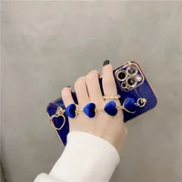 Luxury Plating Heart Metal Bracelet Phone Chain Case for iPhone 16 1514 13 Pro Max 12 11Cover