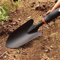 1PCS Metal Garden Trowel with Ergonomic Black Handle and Orange Trim - Perfect Tool for Planting Flowers and Vegetables