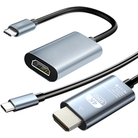 Aluminum Shell USB C to 4K@30Hz HDMI-compatible Display Adapter Cable Compatible with Thunderbolt5/4/3 Laptops i/phone16/15