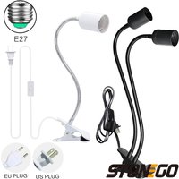 STONEGO E27 Dual Head LED Light Socket Clip Suitable 360° Rotatable and Adjustable Creative for Various Lighting Scenes