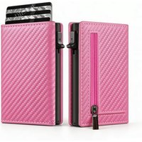 Business Card Holders RFID Blocking Titulares De Cartões Mens ID Credit Cardholder Zipper Coin Purses Minimalist Wallets Men