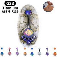Titanium Add Opal G23 Belly Button Rings CZ Belly Piercing Body Jewelry Nombril Ombligo ASTM F136 Multicolor Gemstone Women Gift