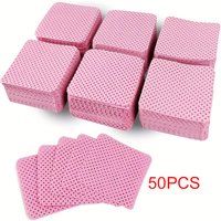 50 Lint-Free Nail Wipes, Super Absorbent Nail Wipes for Removing Gel Polish, Eyelash Extensions, and Nail Prep (White, Pink)