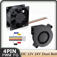 Gdstime 4PIN Fan PWM 120MM 80MM Cooling Fan DC 12V 24V PC Case Fan FG Brushless 3D Printer Fan 4020 CPU Cooler 5015 Turbo Blower