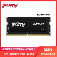 Kingston FURY Impact DDR5 RAM 8GB 16GB 32GB 4800MHz 5200MHz 5600MHz SODIMM 1.1V 262Pin Notebook Memory