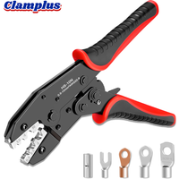 HS-10N Ratchet Crimping Tool for Bare Terminals 0.5-10mm² AWG22-8, Hand Crimper C45/SC/UT/OT Non-Insulated Ratchet Crimper