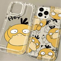 Cartoon Lovely Psyducks Clear Silicone Protective Case For iPhone 13 12 15 11 16 14 Pro Max Plus 7 8 Plus XR X XS SE 2020 Cover
