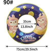 Cute Cartoon Print Inflatable Swim Ring, Thick PVC Floating Tube, Adult Water Float Circle Portable Beach Pool Swimming Floaties