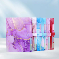 Marble Patterned Button A4 File Bag, Suitable for Organizing and Storing Document Materials and Paper.