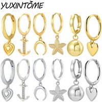 925 Sterling Silver Needle Simple Classic Smooth Geometric Design Earrings Pendant Women's Fashionable and Elegant Accessories