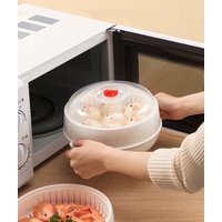 COOKER KING Microwave Heating Steamer Household Large Capacity Steamer Kitchen Steamer Box Steamer Rack Can Exhaust Steam