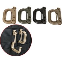 Tactical D Locking Ring 2 pcs Buckle Grimloc MOLLE Carabiner Plastic Clip Snap Type Tactical Vest Bag Connection Point Fastener