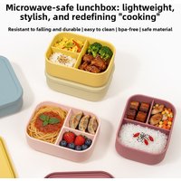 Universal family microwave divisible bento box, BPA-free portable lunch box, stylish fat-loss meal box