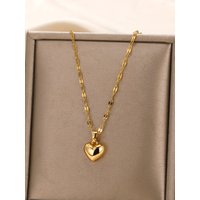 Stainless Steel Love Heart Necklace For Women 2023 New Trendy Lip Chain Simple Pendant Necklace Jewelry Gift Wholesalers