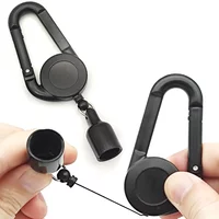 1Pcs Lighter Holder Sleeve Clip With Retractable Keychain Carabiner Windproof Lighter Protective Cover Smoking Accessories