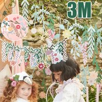 Flower Banner Happy Birthday Wildflower Garland for Fashion Bohemian Garden Wedding Birthday Baby Shower Floral Party Decoration
