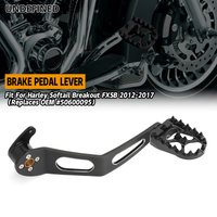 For Harley Softail Breakout FXSB 2012-2017 Riot MX Style Motorcycle Brake Lever Arm with Foot Pedal Peg Replaces OEM 50600095