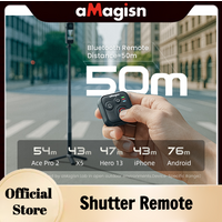 aMagisn 50M Bluetooth Remote Control for Insta360 X5 / X4 Air / Ace Pro 2 Gopro Hero 13 12 Camera iOS Android Shutter Controller