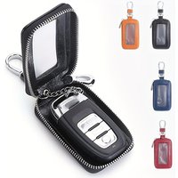 1pc Car Key Case Key Protector Smart Key Chain Coin Holder Metal Hook And Keyring Wallet Retro Bag For Auto Remote Key Fob