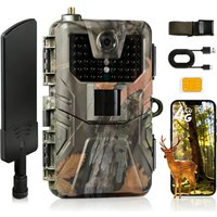 Kamera leśna 4G 120MP 4K z aplikacją, transmisja na żywo 4K, darmowa usługa chmurowa, fotopułapki myśliwskie, kamery do obserwacji dzikiej przyrody,