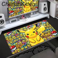 XXL Japan Anime Gamer Mouse Pad E-eevee Cabinet Kawaii Tablepad Pokemon Keyboard Rug Laptop PC Gaming Rubber Extended DeskMats
