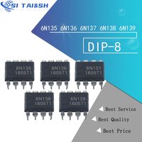 10pcs 6N135 6N136 6N137 6N138 6N139 DIP8 light coupling into optoisolator photoelectric coupling