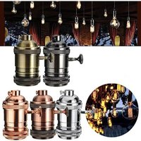 1/5PCS Vintage E26/E27 Retro Vintage Edison Industrial Light Bulb Lamp Holder Socket With Switch Copper Pendant Lamp Holder